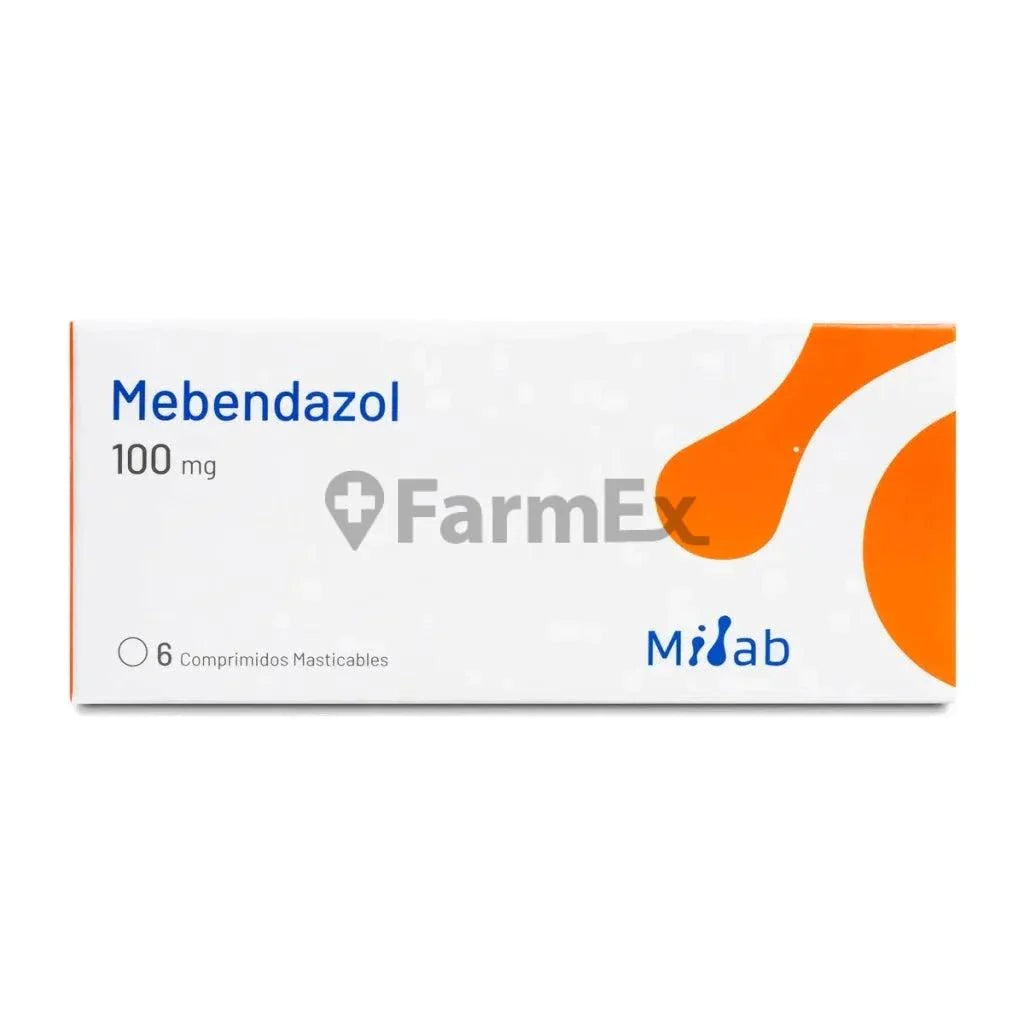 Mebendazol 100 mg x 6 comprimidos Farmex-Fonasa-Persistente